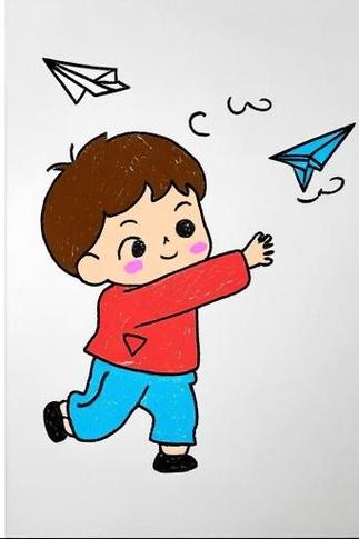 小朋友玩纸飞机简笔画,小朋友玩纸飞机简笔画视频